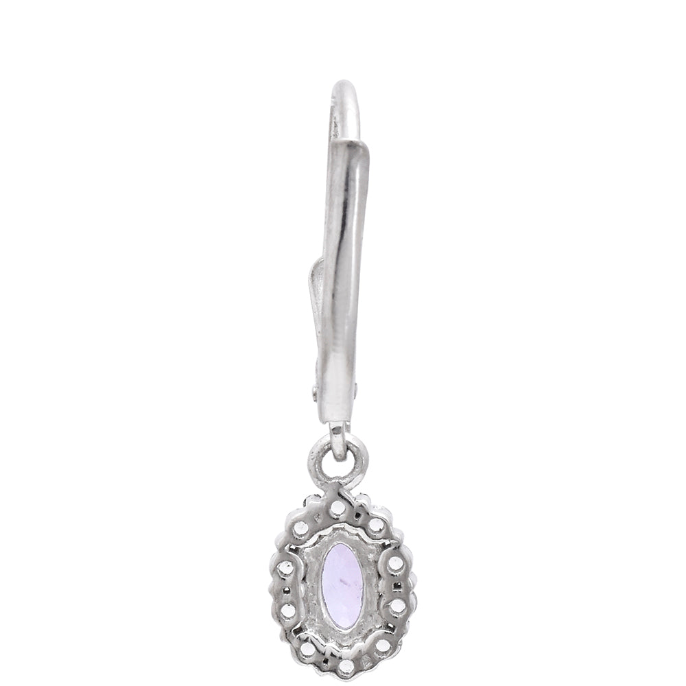Pendientes de Plata con Tanzanita AAA y Topacio Blanco