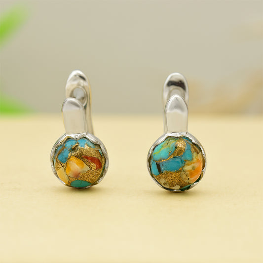 Pendientes de Plata con Turquesa Ostra