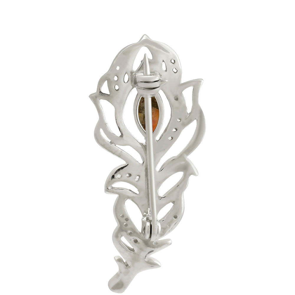 Broche de Plata con Turquesa Ostra