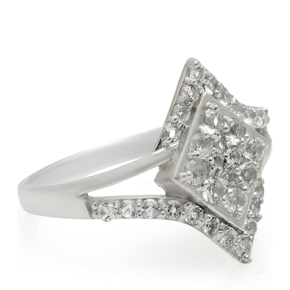 Anillo de Plata con Topacio Blanco