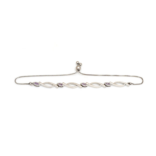 Pulsera de Plata con Amatista de Brasil