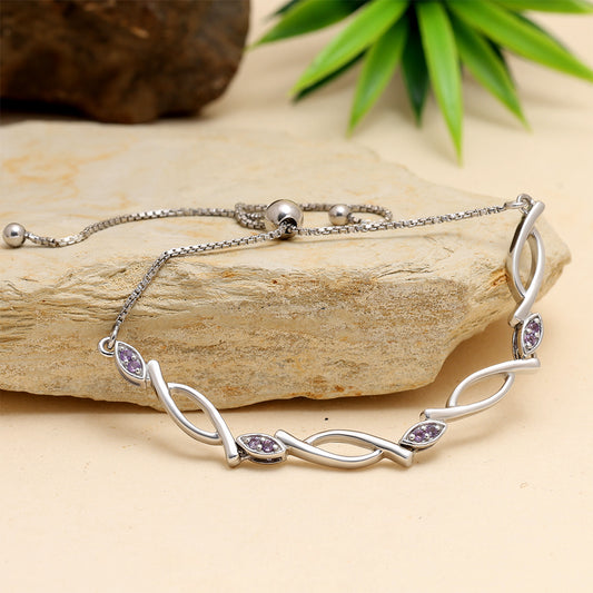 Pulsera de Plata con Amatista de Brasil