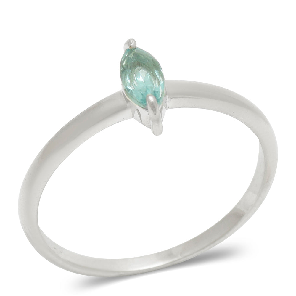Anillo de Plata con Apatita azul de Madagascar