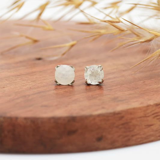 Pendientes de Plata con Piedra Lunar Arco Iris