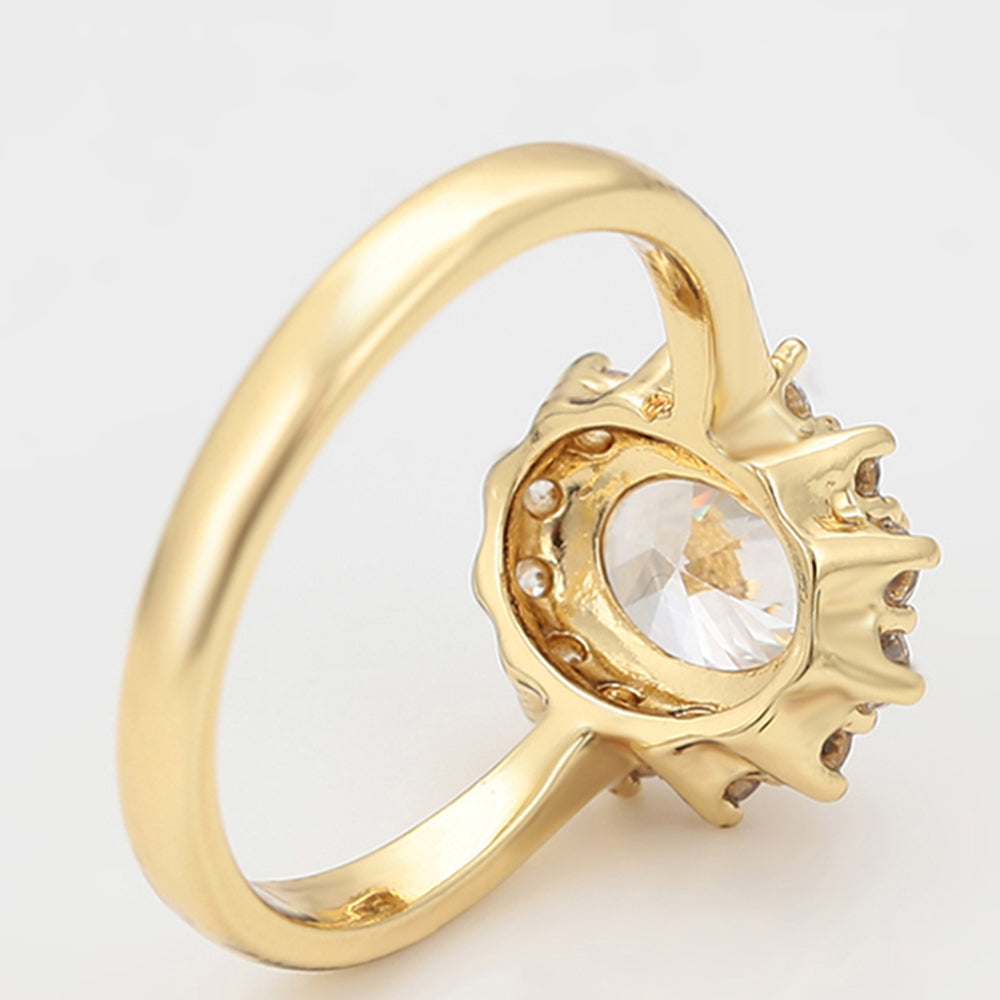 Anillo de Aleación Bañado en Oro con Cristal Emporia® Blanco