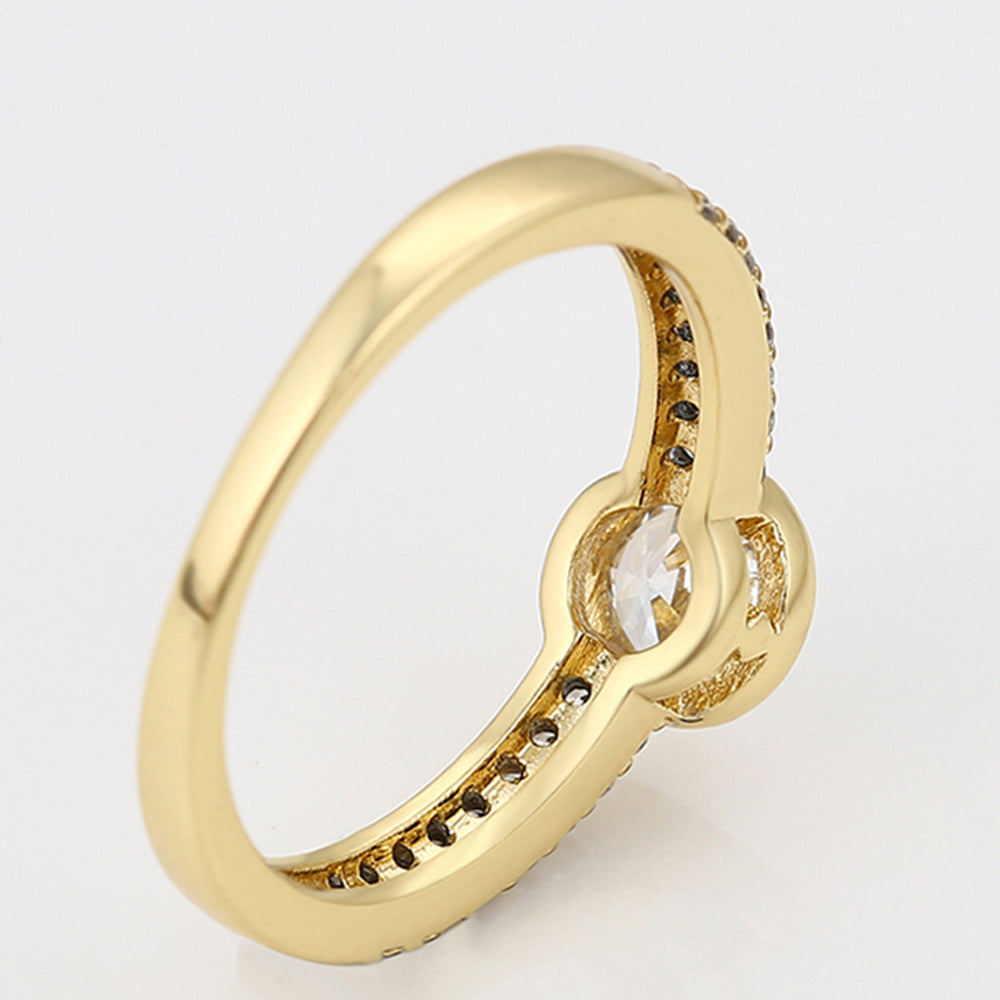 Anillo de Aleación Bañado en Oro con Cristal Emporia® Blanco