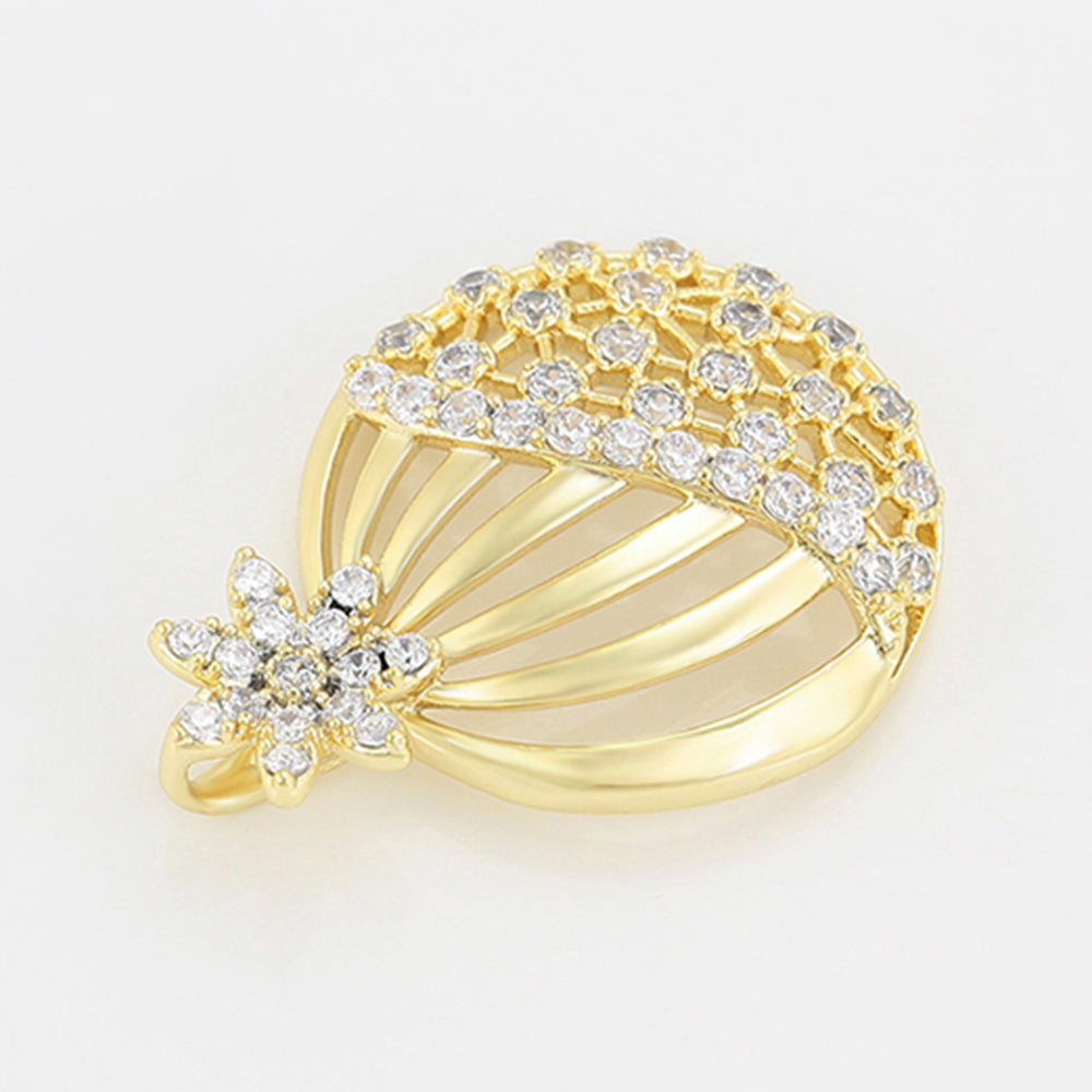 Conjunto de Aleación Bañado en Oro con Cristal Emporia® Blanco ( Pendientes +Colgante )