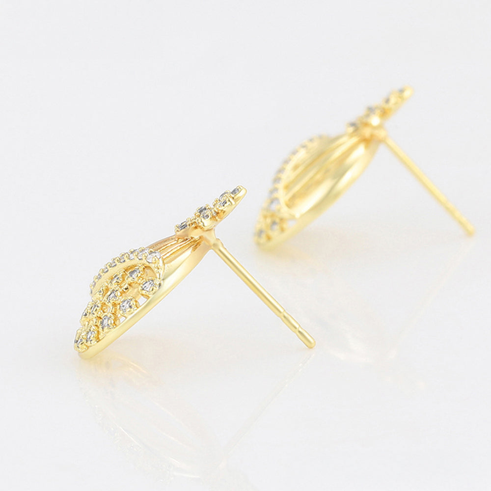 Conjunto de Aleación Bañado en Oro con Cristal Emporia® Blanco ( Pendientes +Colgante )