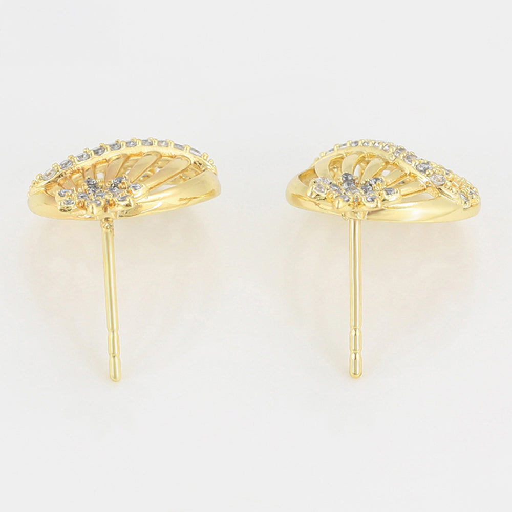 Conjunto de Aleación Bañado en Oro con Cristal Emporia® Blanco ( Pendientes +Colgante )