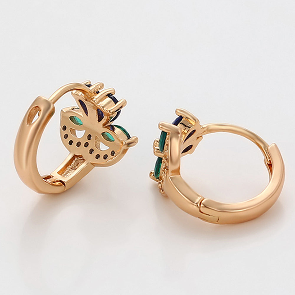 Pendientes de Aleación Bañado en Oro con Cristal Emporia® Verde y Cristal Emporia® Azul