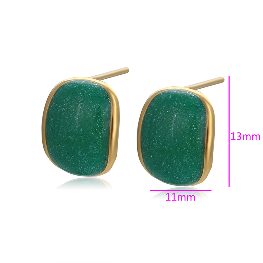 Pendientes de Aleación Bañado en Oro con Cristal Emporia® Verde