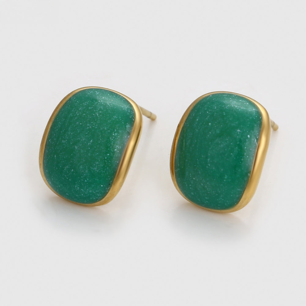 Pendientes de Aleación Bañado en Oro con Cristal Emporia® Verde