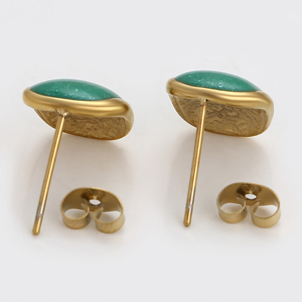 Pendientes de Aleación Bañado en Oro con Cristal Emporia® Verde