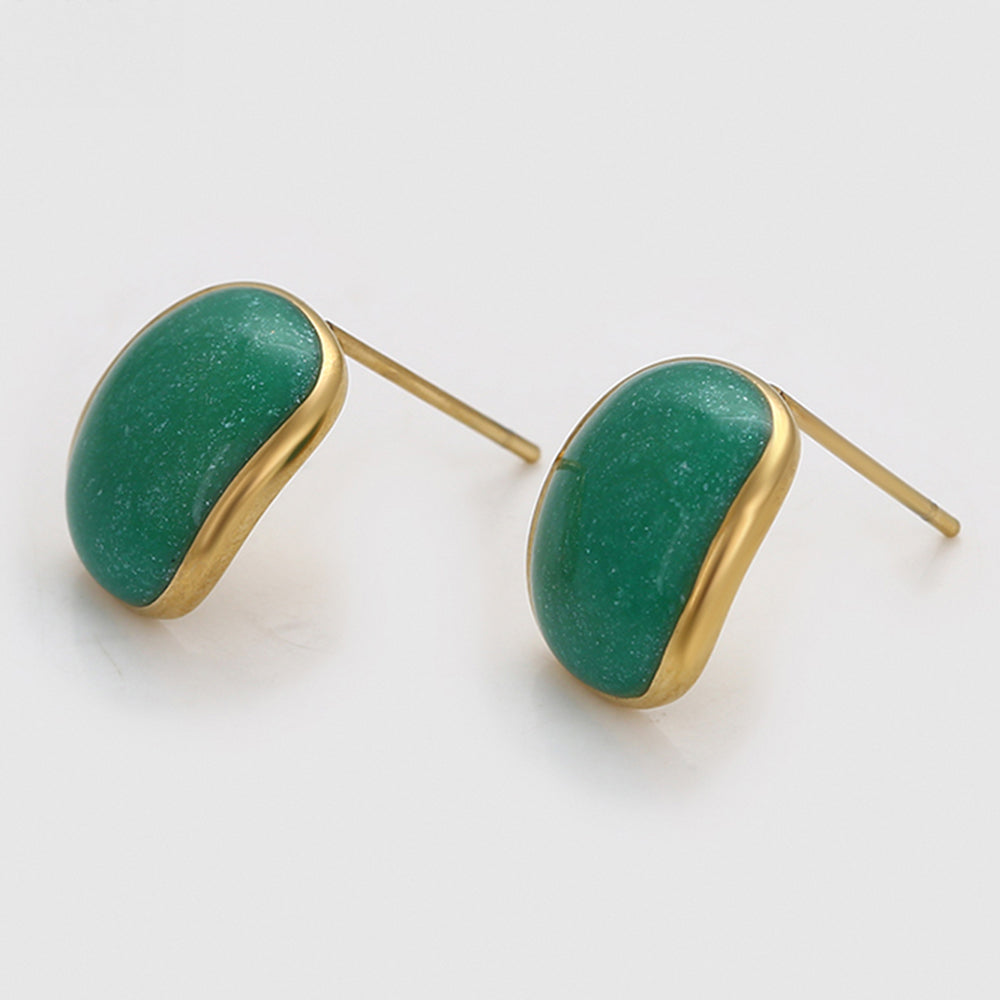 Pendientes de Aleación Bañado en Oro con Cristal Emporia® Verde