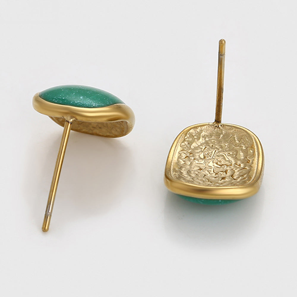 Pendientes de Aleación Bañado en Oro con Cristal Emporia® Verde