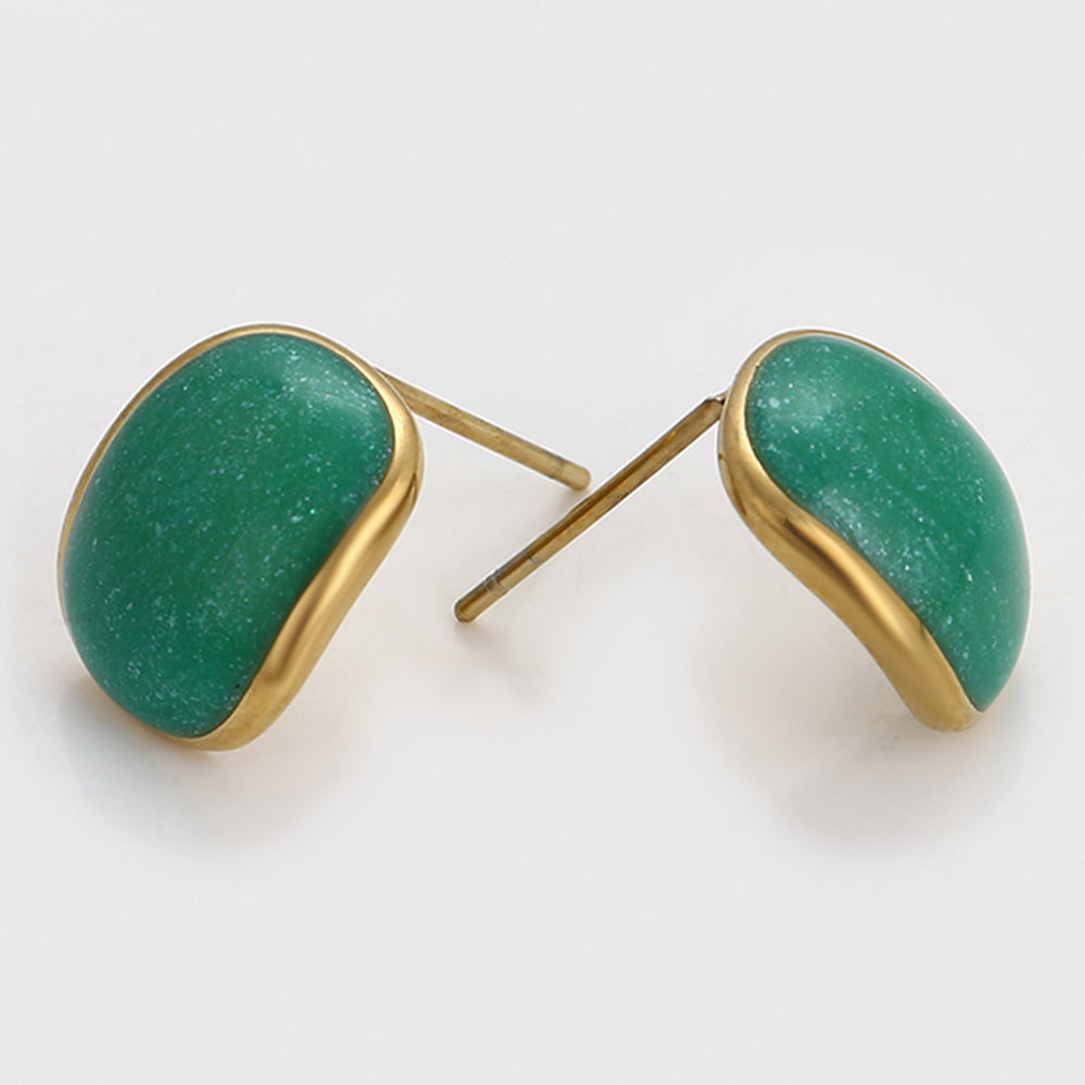 Pendientes de Aleación Bañado en Oro con Cristal Emporia® Verde