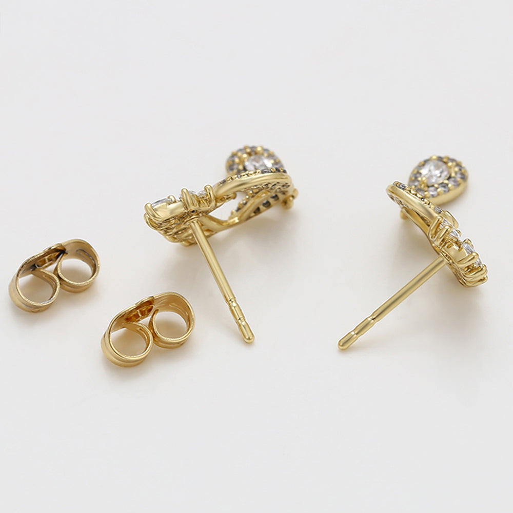 Pendientes de Aleación Bañado en Oro con Cristal Emporia® Blanco