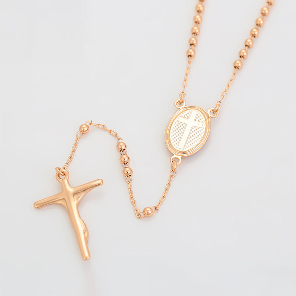 Cruz Collar de Aleación Bañado en Oro con Esmalte