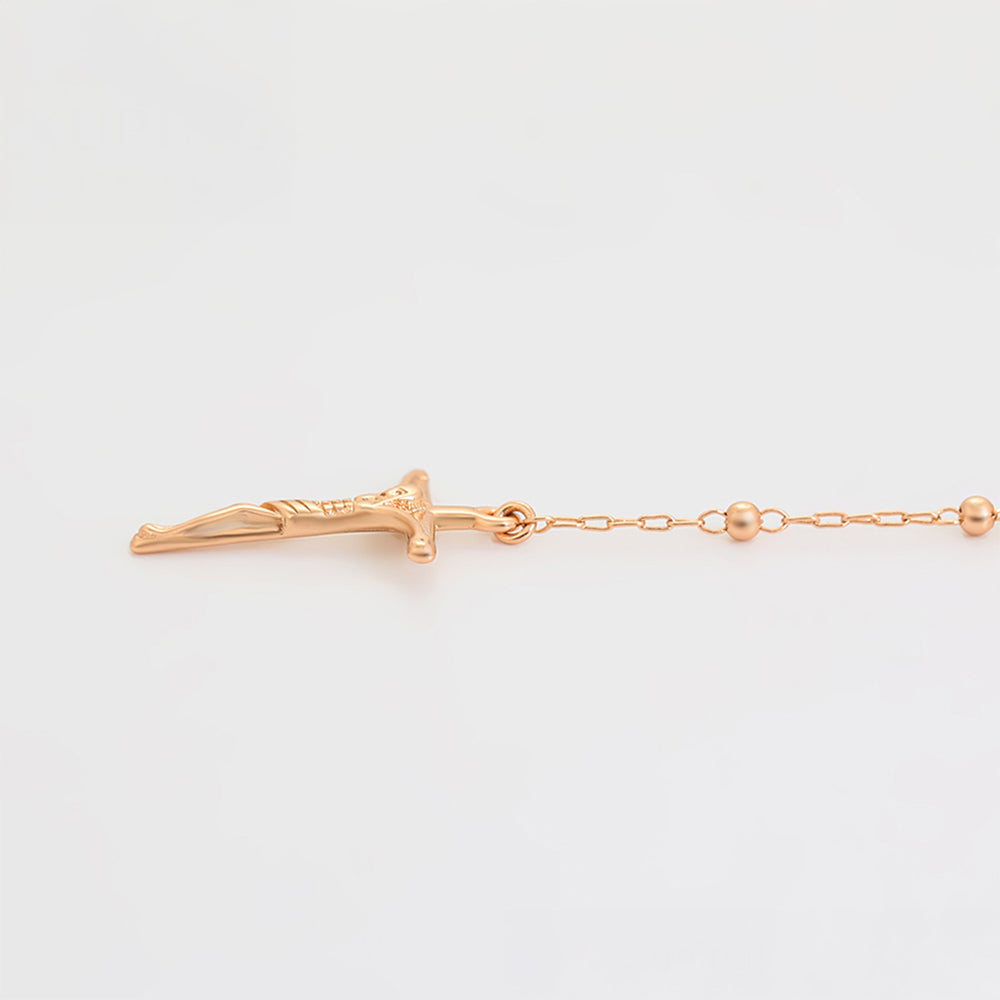 Cruz Collar de Aleación Bañado en Oro con Esmalte