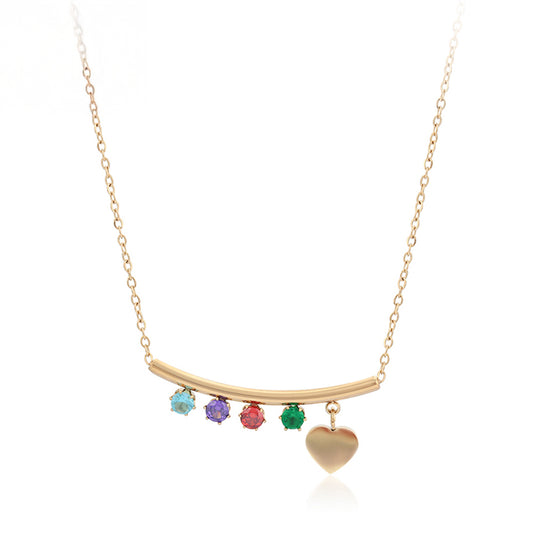 Collar de Aleación Bañado en Oro con Cristal Emporia® Rojo y Cristal Emporia® Verde