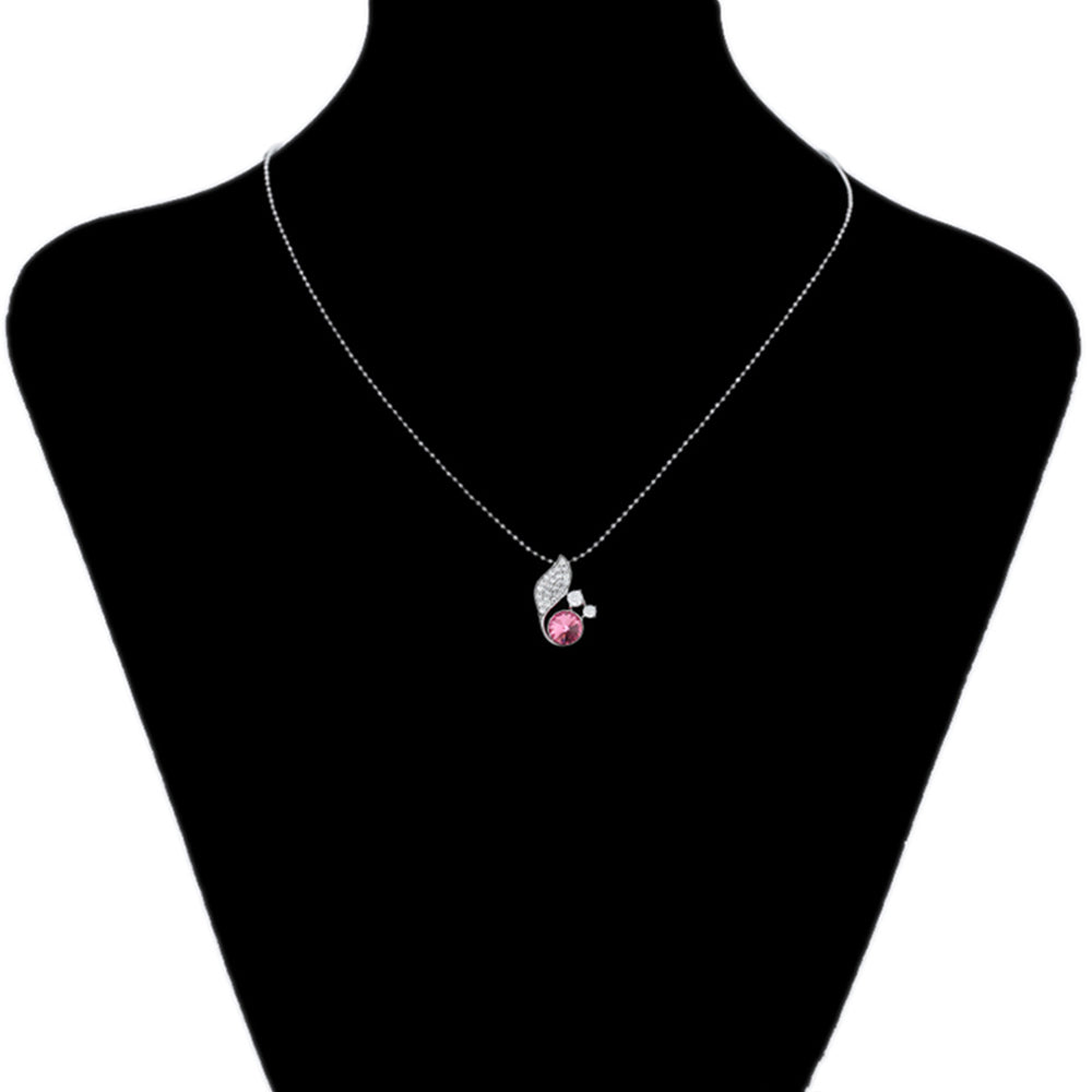 Collar de Aleación Bañado en Oro con Cristal Emporia® Rosa