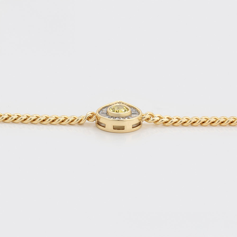 Pulsera de Aleación Bañado en Oro con Cristal Emporia® Amarillo y Cristal Emporia® Blanco