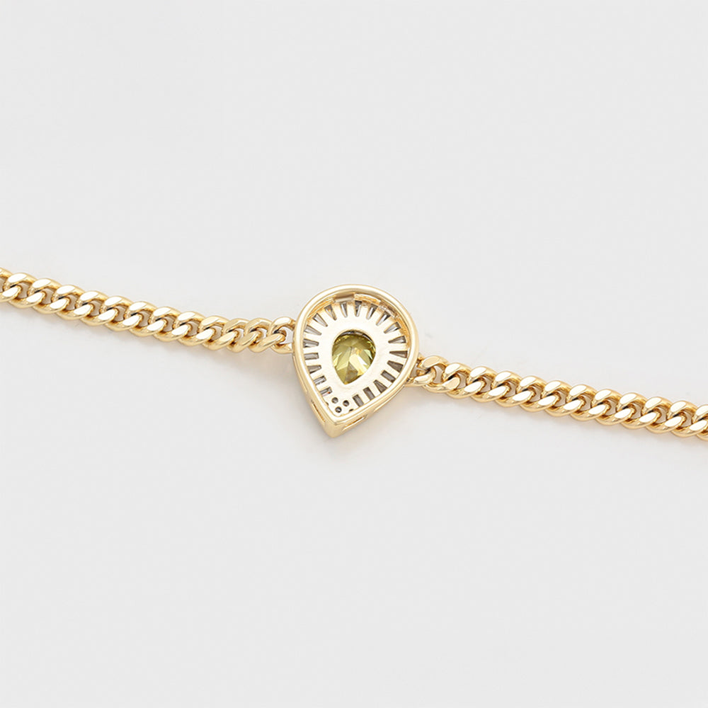 Pulsera de Aleación Bañado en Oro con Cristal Emporia® Amarillo y Cristal Emporia® Blanco