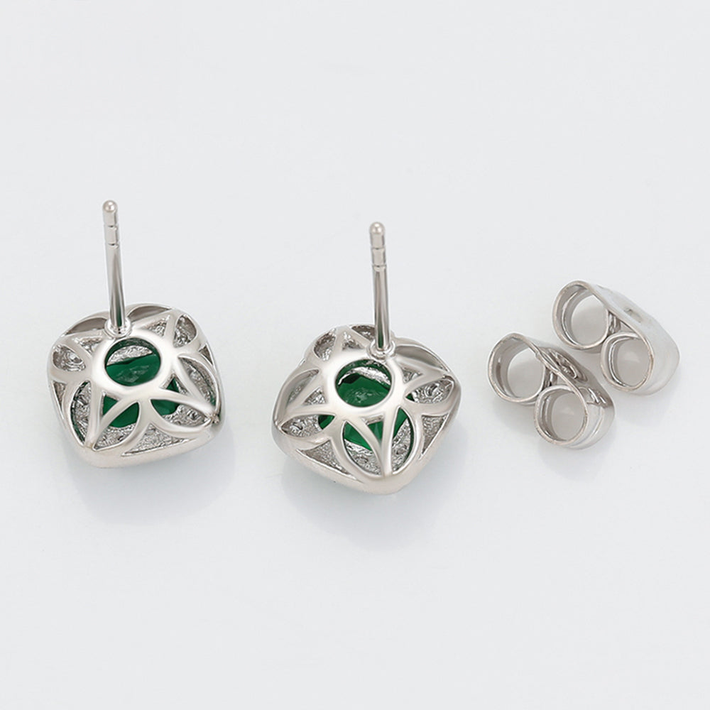 Pendientes de Aleación Bañado en Oro con Cristal Emporia® Verde y Cristal Emporia® Blanco
