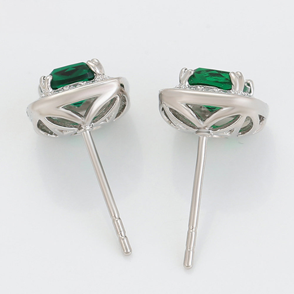 Pendientes de Aleación Bañado en Oro con Cristal Emporia® Verde y Cristal Emporia® Blanco