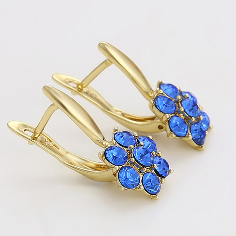 Pendientes de Aleación Bañado en Oro con Cristal Emporia® Azul