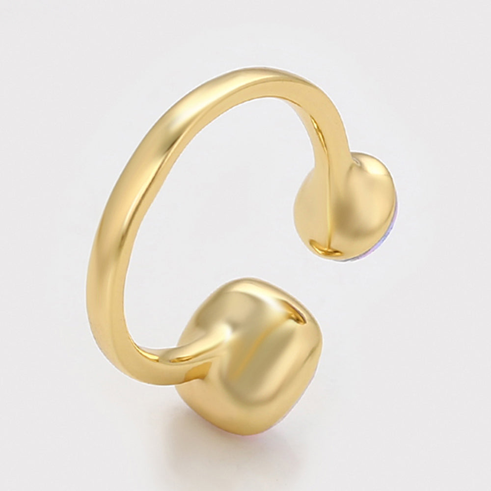Anillo de Aleación Bañado en Oro con Cristal Emporia® Púrpura y Cristal Emporia® Blanco