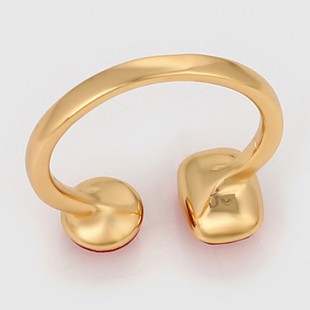 Anillo de Aleación Bañado en Oro con Cristal Emporia® Rojo
