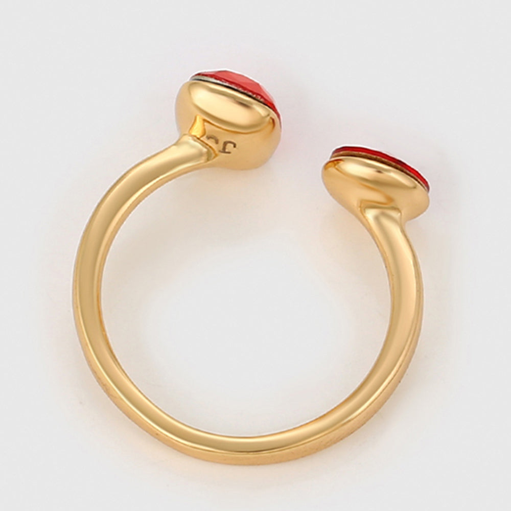Anillo de Aleación Bañado en Oro con Cristal Emporia® Rojo