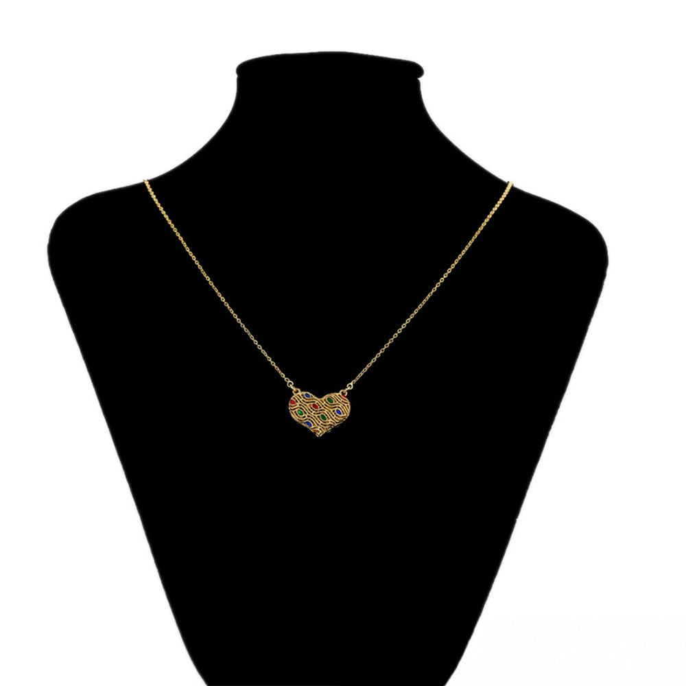 Collar de Aleación Bañado en Oro con Cristal Emporia® Rojo y Cristal Emporia® Verde