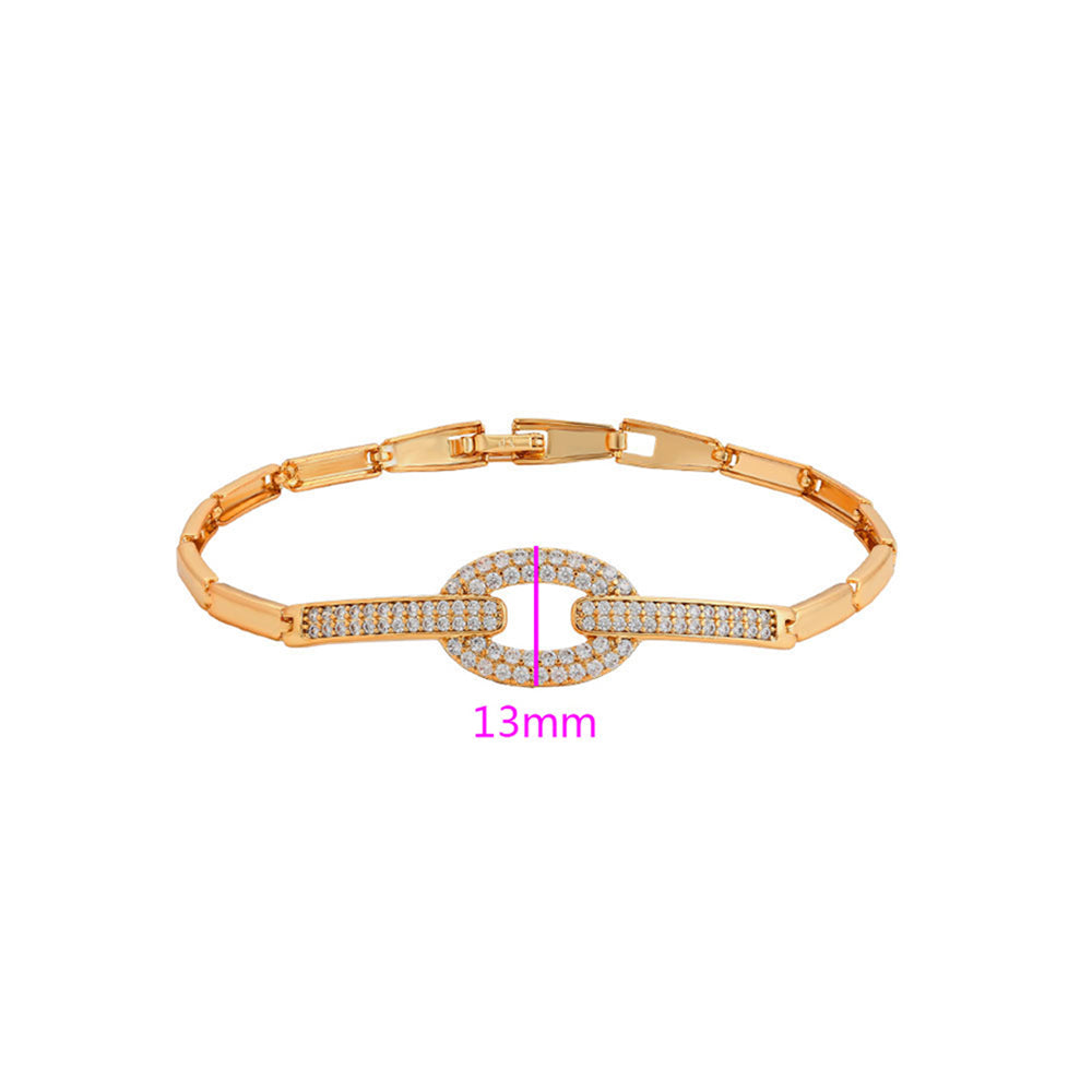 Pulsera de Aleación Bañado en Oro con Cristal Emporia® Blanco