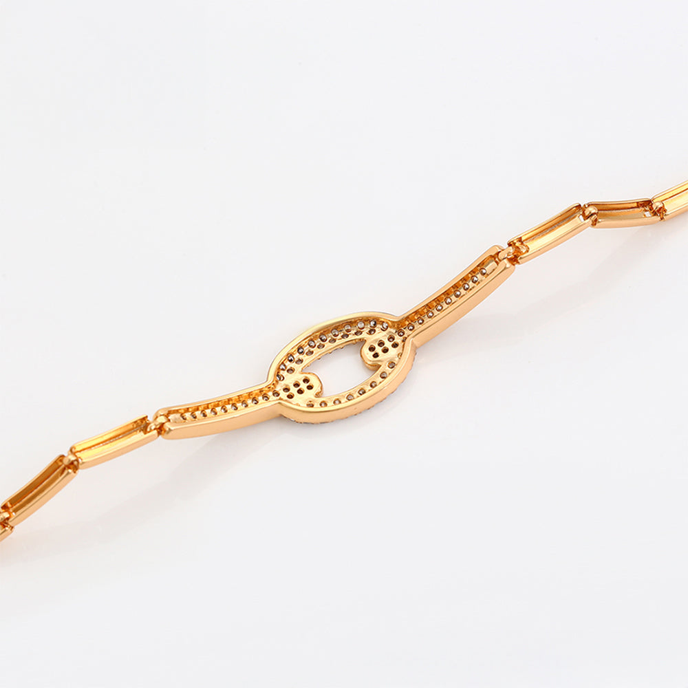 Pulsera de Aleación Bañado en Oro con Cristal Emporia® Blanco