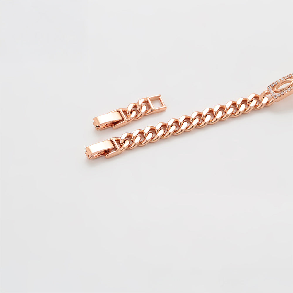Pulsera de Aleación Bañado en Oro con Cristal Emporia® Blanco