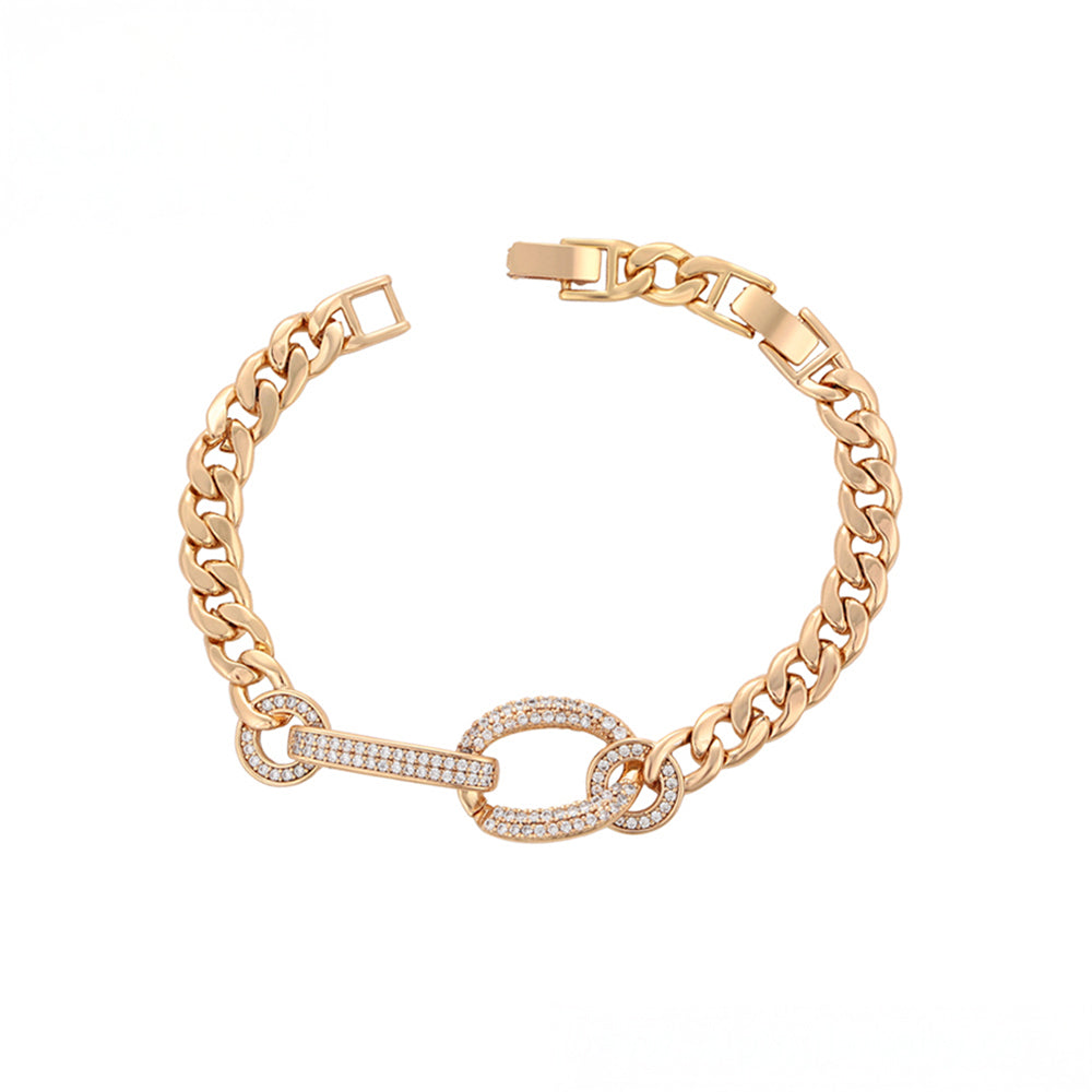 Pulsera de Aleación Bañado en Oro con Cristal Emporia® Blanco