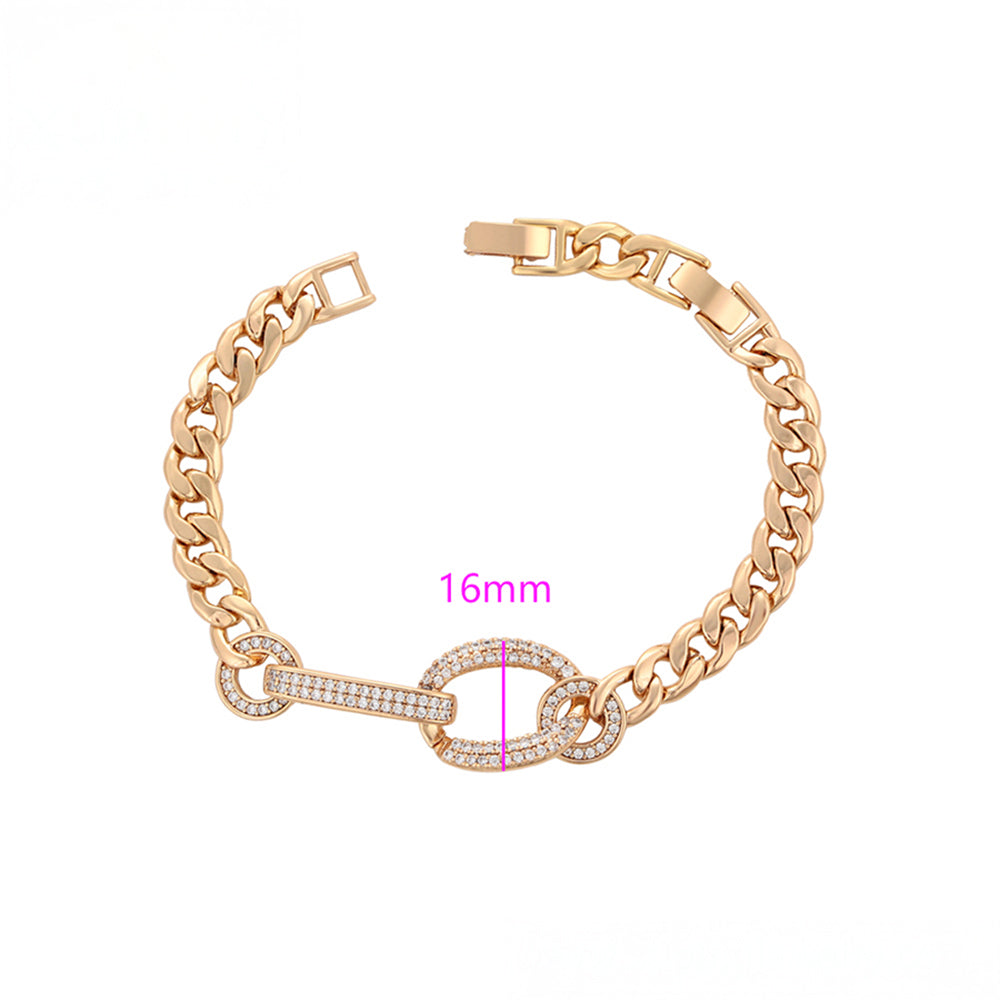 Pulsera de Aleación Bañado en Oro con Cristal Emporia® Blanco