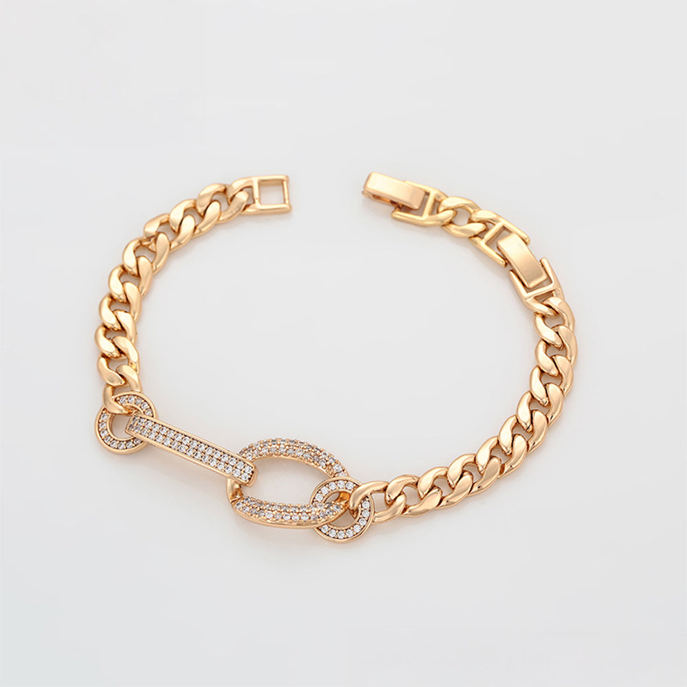 Pulsera de Aleación Bañado en Oro con Cristal Emporia® Blanco