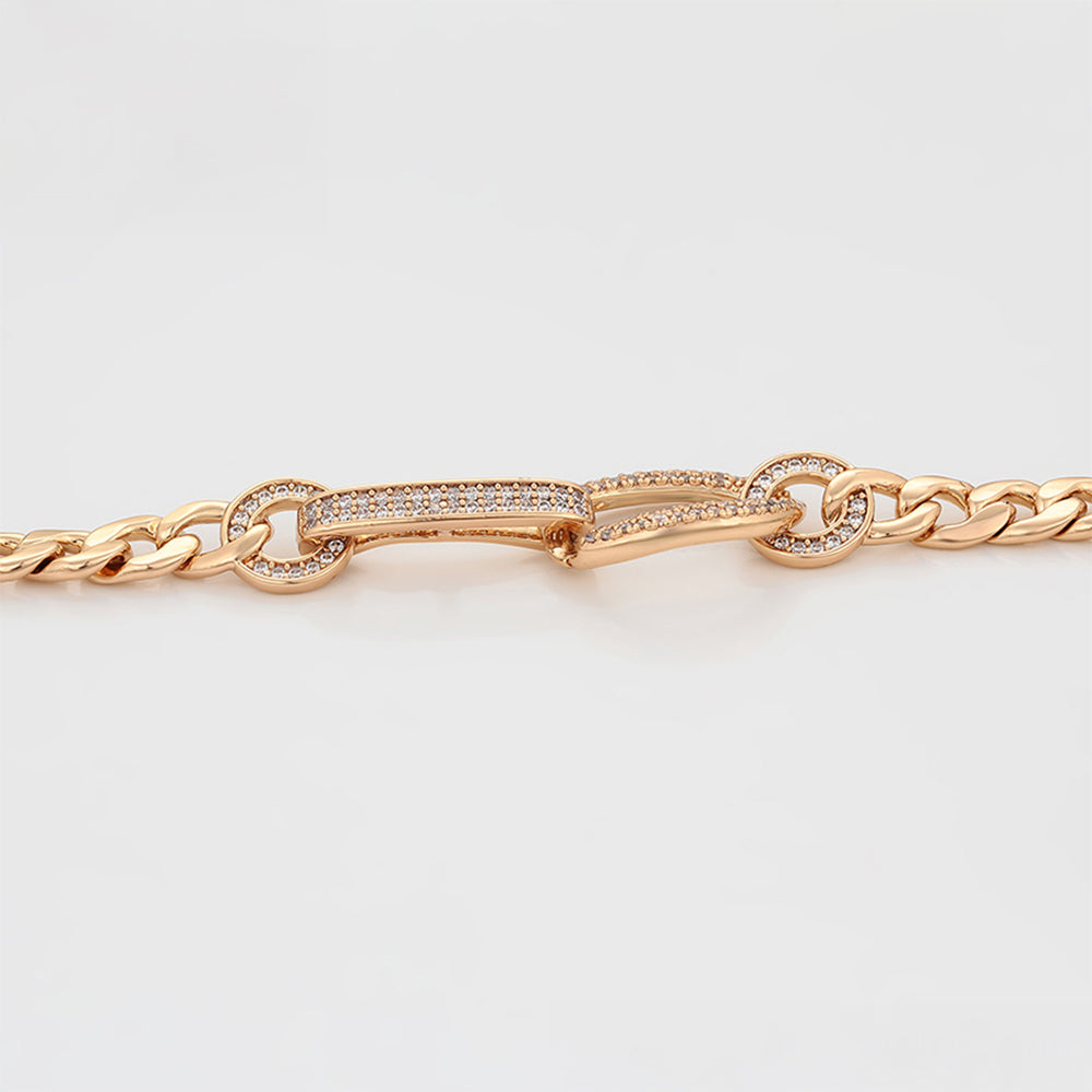 Pulsera de Aleación Bañado en Oro con Cristal Emporia® Blanco