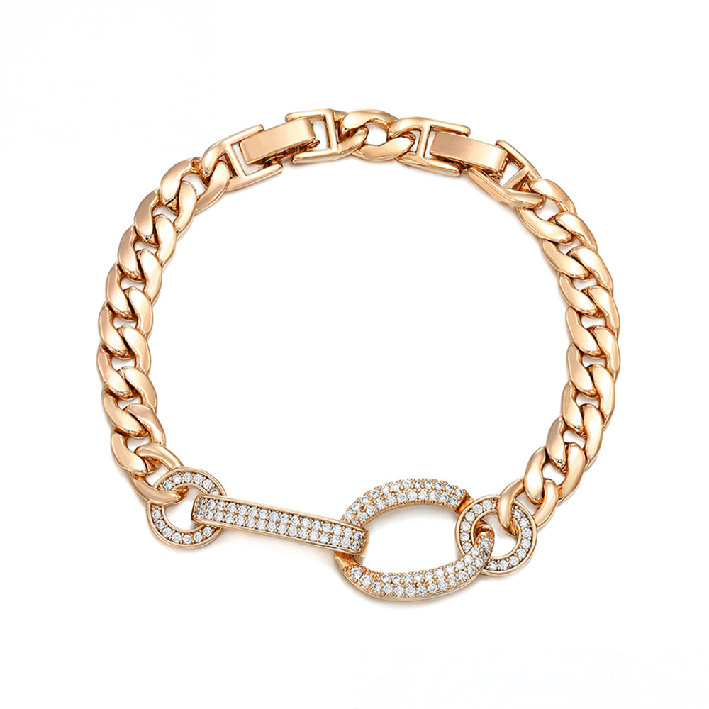 Pulsera de Aleación Bañado en Oro con Cristal Emporia® Blanco