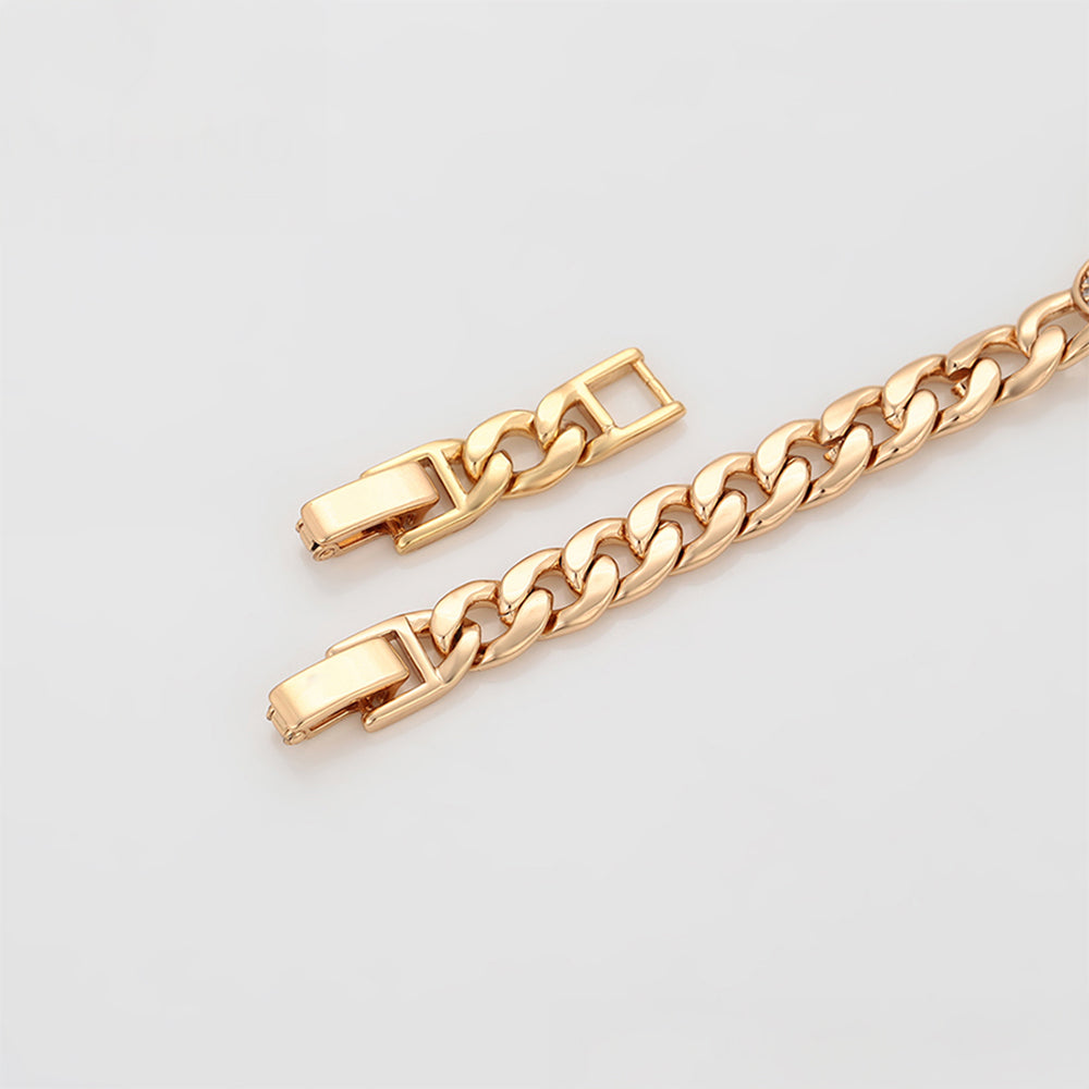 Pulsera de Aleación Bañado en Oro con Cristal Emporia® Blanco