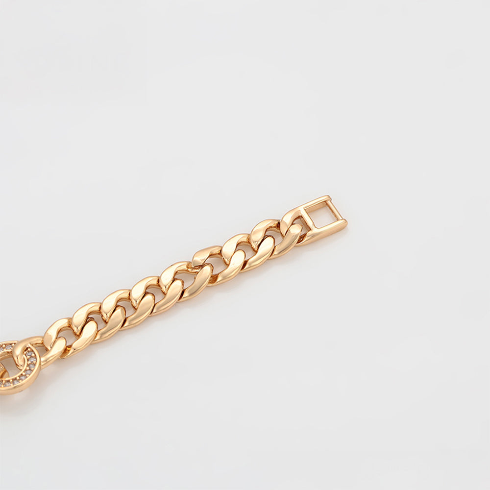 Pulsera de Aleación Bañado en Oro con Cristal Emporia® Blanco