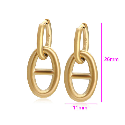 Pendientes de Aleación Bañado en Oro