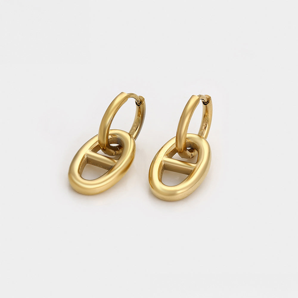 Pendientes de Aleación Bañado en Oro