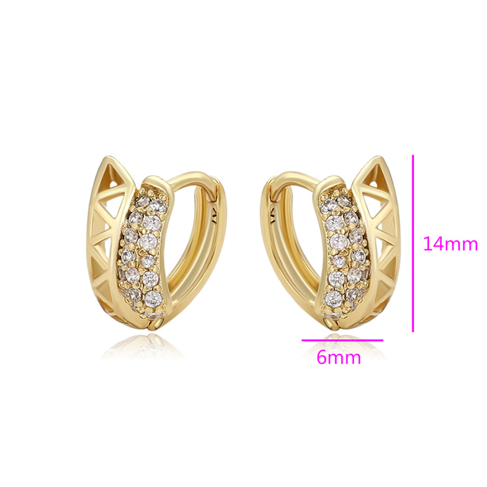 Pendientes de Aleación Bañado en Oro con Cristal Emporia® Blanco