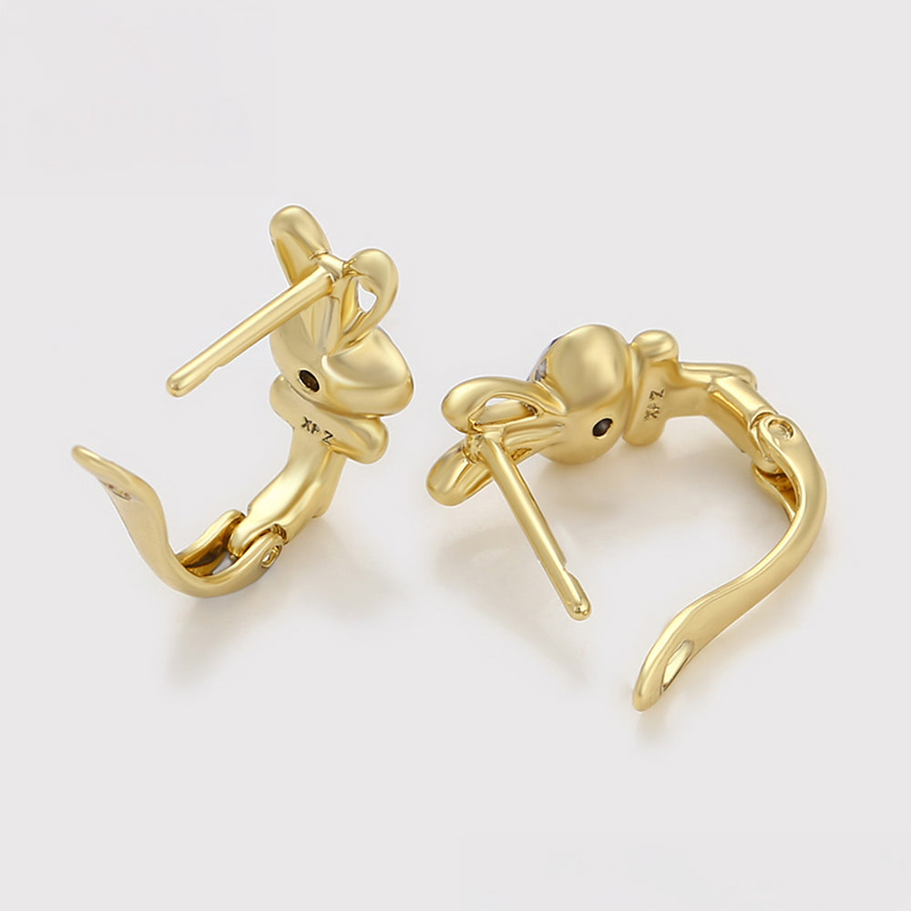 Pendientes de Aleación Bañado en Oro con Cristal Emporia® Púrpura