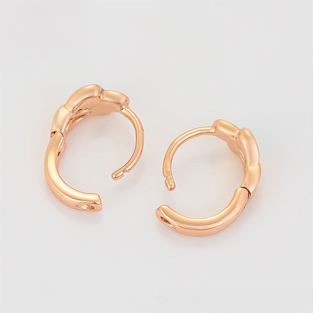 Pendientes de Aleación Bañado en Oro con Cristal Emporia® Azul