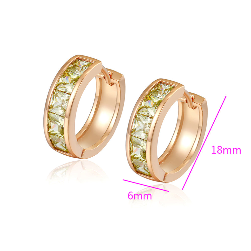 Pendientes de Aleación Bañado en Oro con Cristal Emporia® Verde